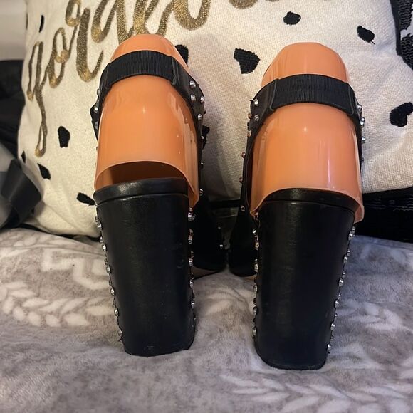 MICHAEL Michael Kors
Women's Astor Leather Studded Slingback Block Heel Sandals - Picture 4 of 10